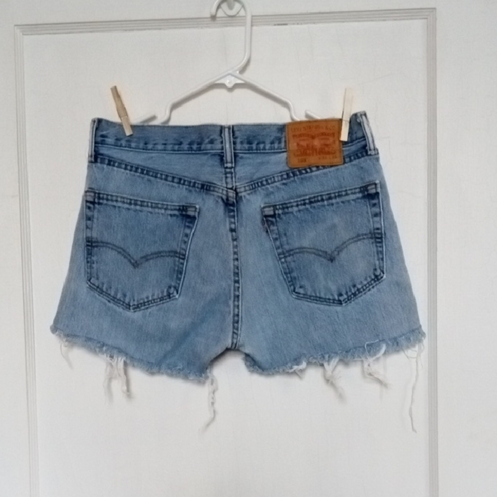 Levi's 505 Blue Jean Shorts Distressed Cut-Off Style